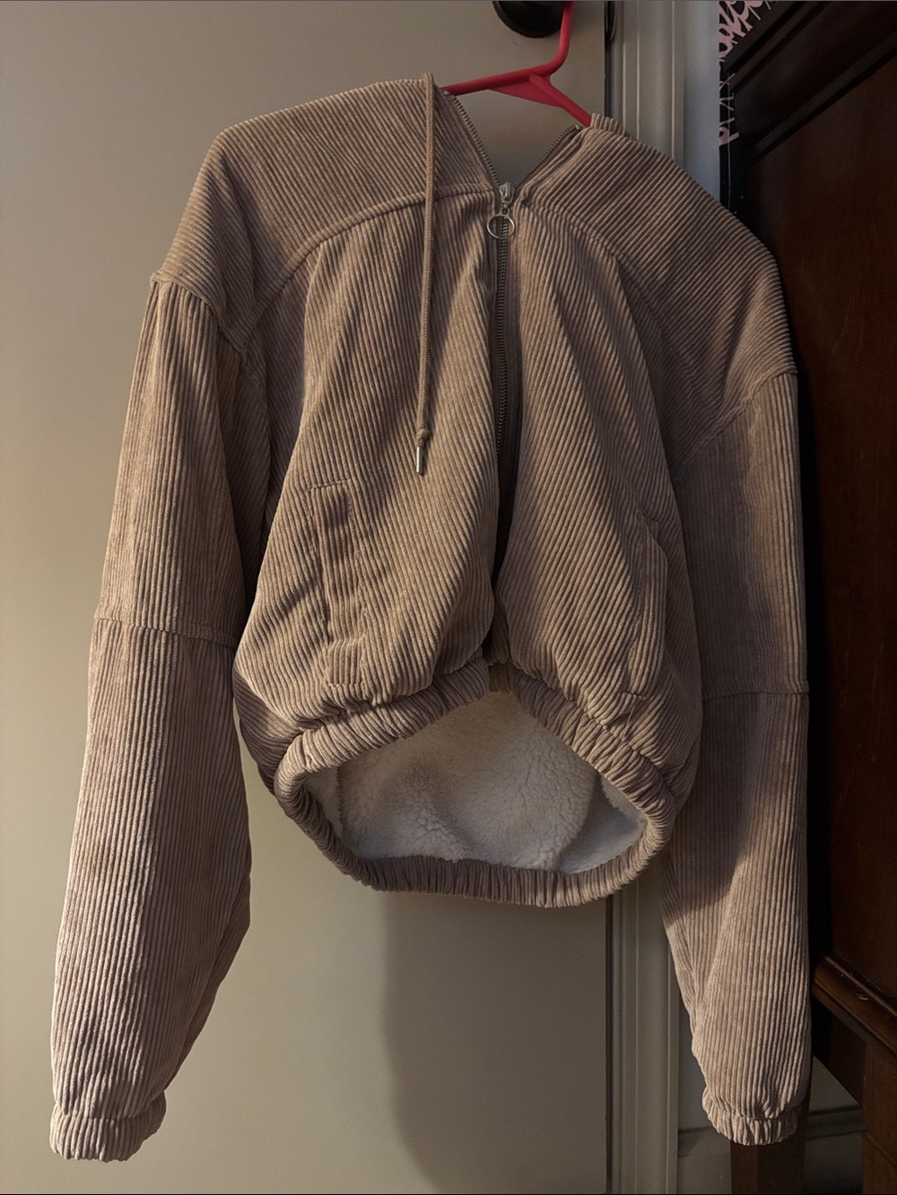 Ashley Sunrise Collection Hooded Zip Front Jacket in Taupe